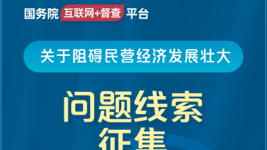 免费看女人日逼视频国务院“互联网+督查”平台公开征集阻碍民营经济发展壮大问题线索